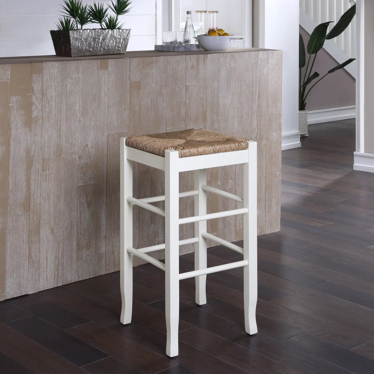 '- Rush Stool Boraam Square 29 Bar in.