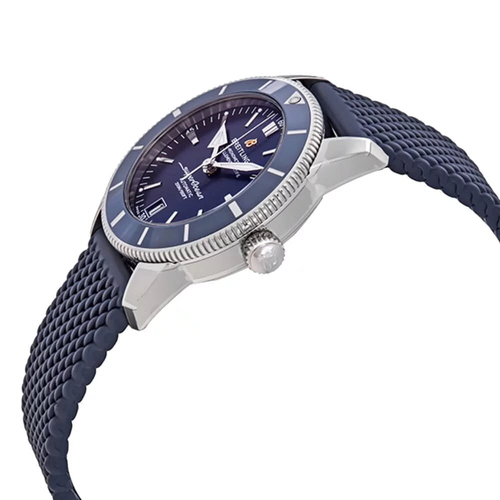 '- Blue Dial Watch AB2010161C1S1 42 Rubber mm Heritage Breitling Blue Men's Chronometer Superocean II