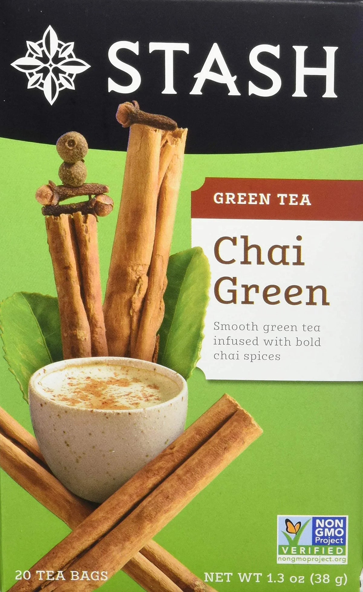 '- Stash Non-GMO No (Pack Verified Caffeinated, with of Premium Tea 120 Chai - 6) Total Artificial Project 20 Count Green Bags Tea Tea Ingredients,