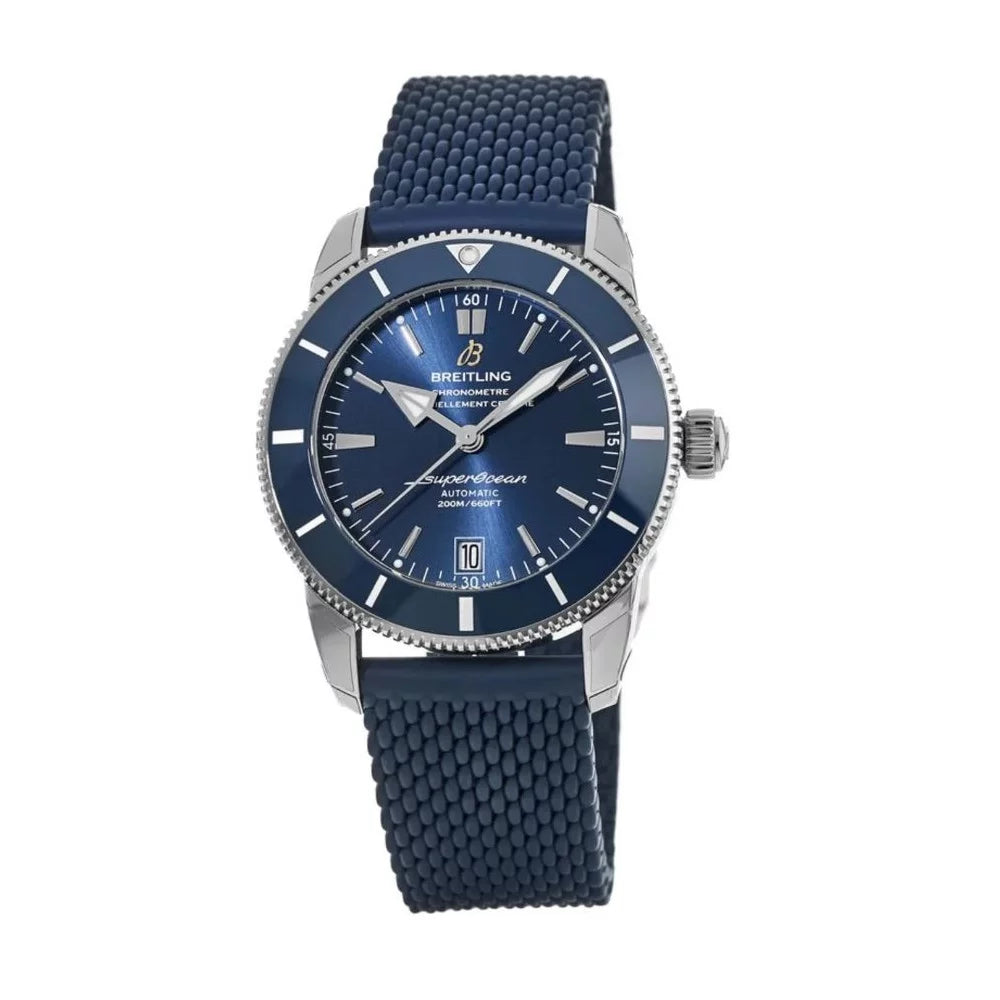 '- Blue Dial Watch AB2010161C1S1 42 Rubber mm Heritage Breitling Blue Men's Chronometer Superocean II
