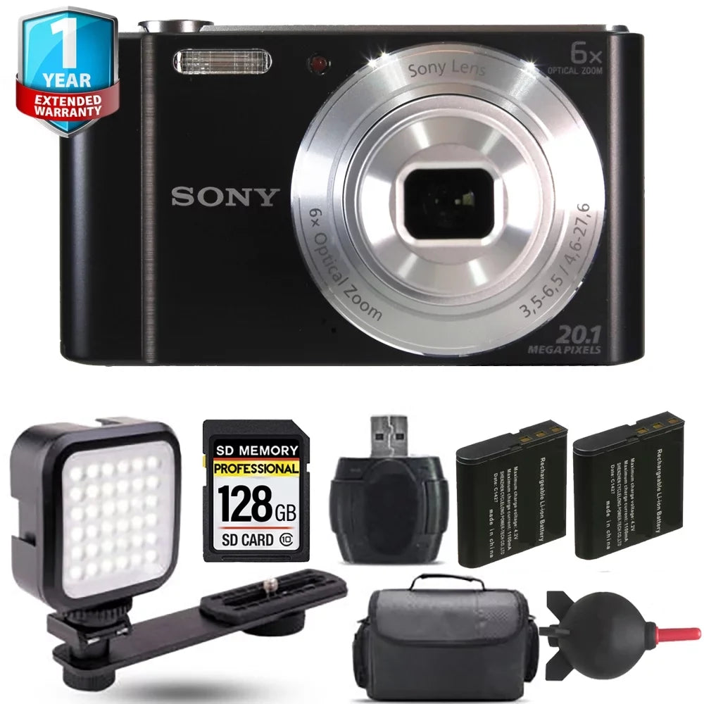 '+ 1 DSC-W810 + - Warranty Cyber-shot Extra 128GB Yr Kit Battery Camera Digital