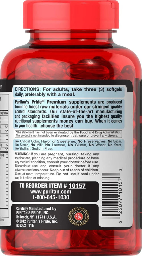 & Pride Flax Oils Borage Omega Puritan's Fish, Maximum 3-6-9 Triple Strength